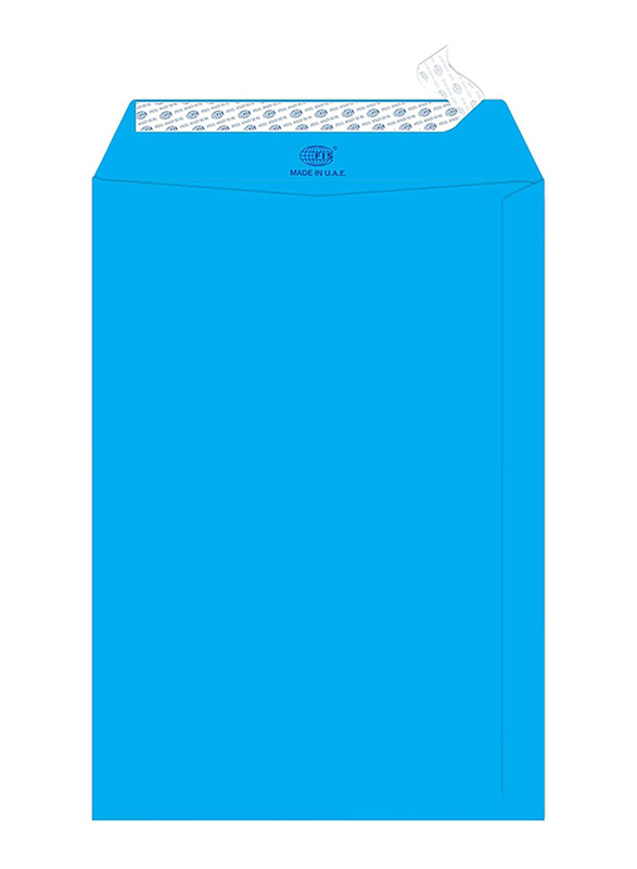 FIS Colour Peel & Seal Envelopes, 50-Piece, 80 GSM, 9 x 6-Inch, Neon Blue