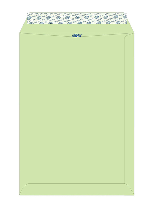 FIS Colour Peel & Seal Envelopes, 50-Piece, 80 GSM, C4 (324 x 229mm), Pastel Green