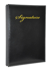 FIS Leather Signature Book Box with 18 Sheets & Gift Box, 240 x 340 mm, FSCL3502, Black