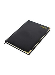 FIS Executive 2023 English Diary with Bonded Leather, 384 Sheets, 70 GSM, FSDI88EB23BK, Black
