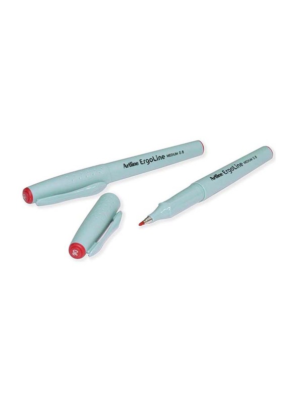 Artline 12-Piece Ergoline Pen Set, 0.6mm, ARFP3600RE, Red