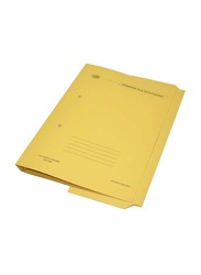 FIS Transfer File with Fastener & Pocket, 320GSM, F/S Size, 40 Pieces, FSFF15YL, Yellow