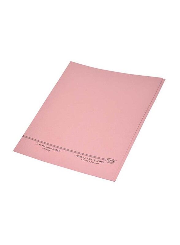 

FIS Kendal Manila Square Cut Folders without Fastener, 225GSM, A4 Size, 100 Pieces, FSFF9A4KPI, Pink