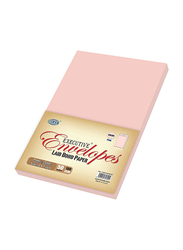 FIS Laid Paper Envelopes Peel & Seal, 10 x 7 inch, 50 Pieces, Pink