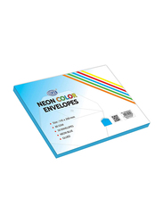 FIS Colour Glued Envelopes, 50-Piece, 80 GSM, 145 x 200mm, Neon Blue