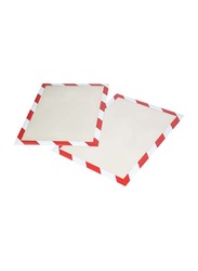 Durable 2-Piece Magnetic Security Sign Frame Set, A4 size, DUMF4944-132, White/Red