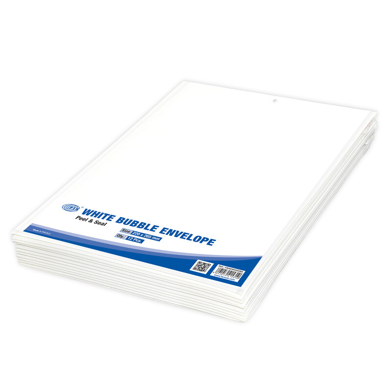 FIS Peel and Seal Bubble Envelope, 220 x 265mm, 12 Pieces, FSAEW220265, White