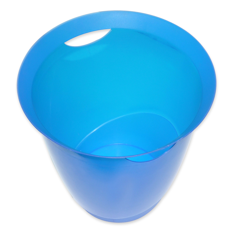 Durable Trend Waste Basket, Translucent Blue