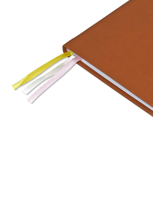 FIS White Paper Budget Planner with Elastic Pen Loop Italian PU, 128 Pages, 100 GSM, A5 Size, FSORA5BPLANP, Brown
