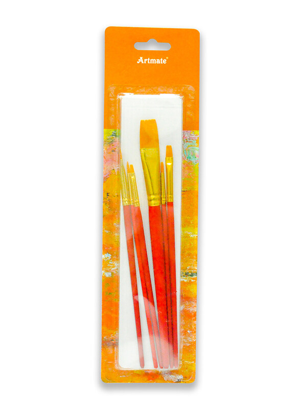 Artmate Artist Brushes, 6 Pieces, Red