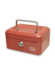 FIS Cash Box Steel with Key Lock, 152 x 115 x 80mm, 6 Inch Lock Size, FSCPTS0034RE, Red