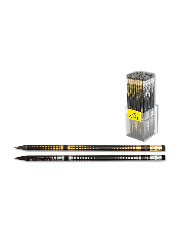 Adel 72-Piece Blacklead Pencils Set, ALPE2031156004, Gold/Silver