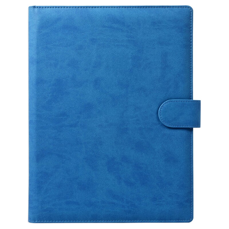 FIS Executive Folder, Italian PU Materials, Size (245x320mm), A4 Size Ivory Writing Pad, 2 Sides Sponge, Round Corner with Magnetic Lock, Blue Color-FSGT2535PURBL