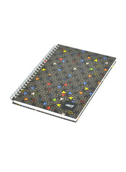 Light 5-Piece Spiral Hard Cover Notebook, Single Ruled, 100 Sheets, A5 Size, LINBSA51704, Multicolour