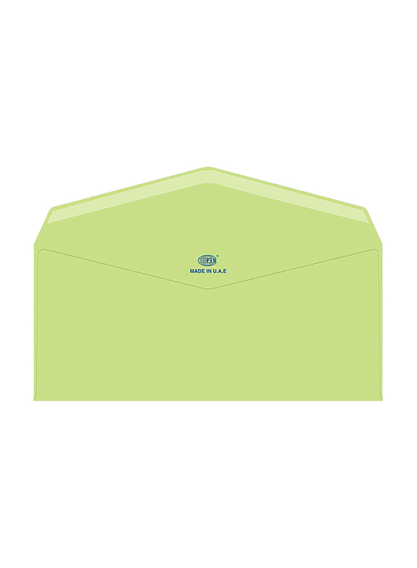 FIS Laid Paper Envelopes Glued, 4 x 9 inch, 25 Pieces, Green