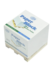 FIS White Paper Block with Wodden Pallet Glued, 9 x 9 x 7cm Size, FSBL9X9X7WP, White