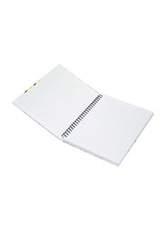 لايت دفتر ملاحظات بغلاف صلب حلزوني مكون من 5 قطع ، سطر واحد ، 100 ورقة ، مقاس A4( إيه 4) ، LINBSA41801 ، متعدد الألوان