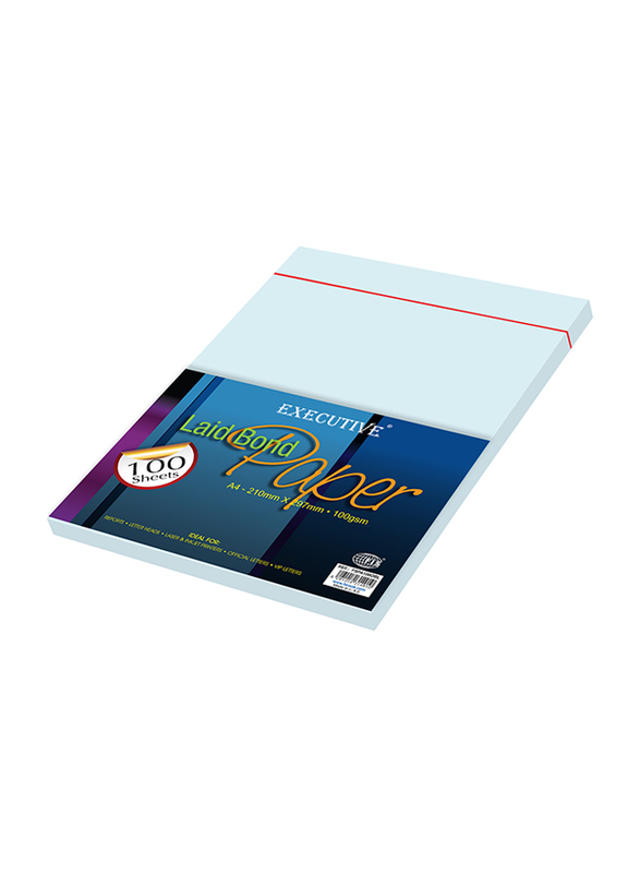 FIS Executive Laid Bond Paper, 100 Sheets, 100 GSM, A4 Size, FSPA100OBL, Ocean Blue