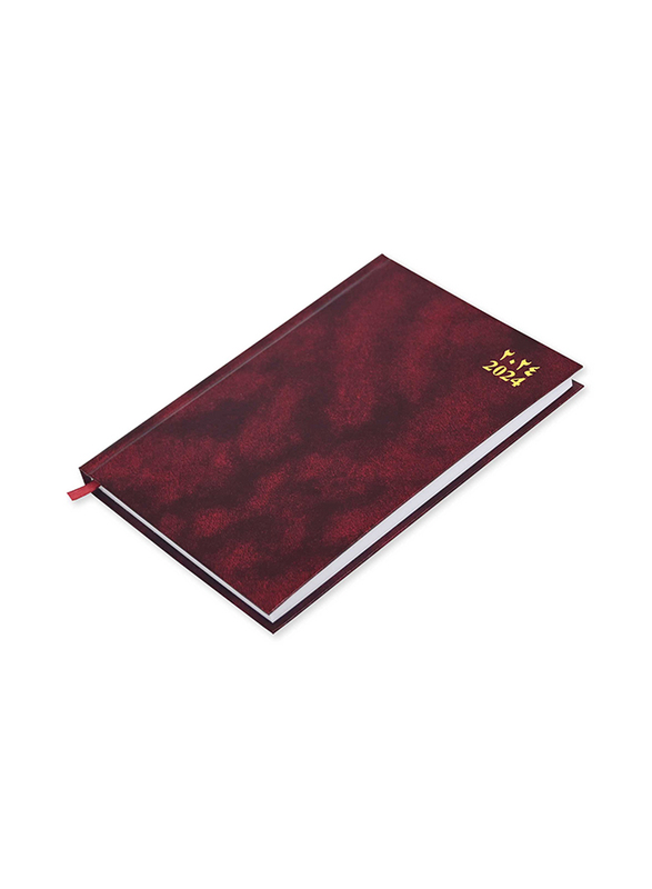 FIS 2024 Arabic/English Friday & Saturday Combined Diary, 320 Sheets, 60 GSM, A5 Size, FSDI91AE24MR, Maroon