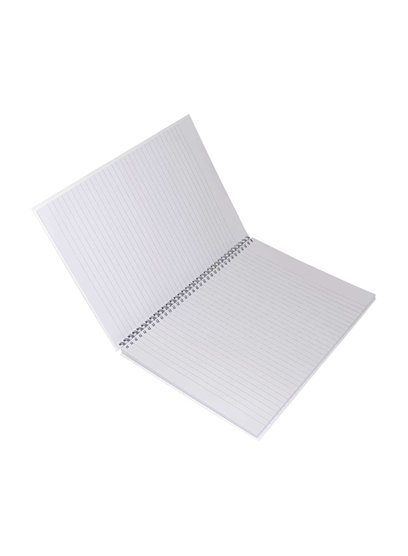 FIS Swan Design Spiral Hard Cover Notebook, 5 x 96 Sheets, A4 Size, FSNBSHCA496-SWA1, White