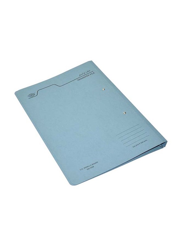 FIS Transfer File Set with Fastener, Arabic, 320GSM, F/S Size, 50 Pieces, FSFF4ABL, Blue