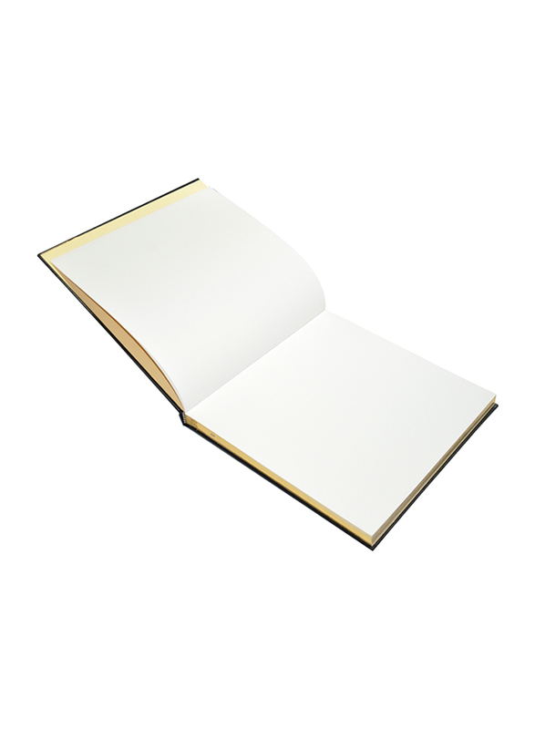 FIS Vinyl Cover Laid Paper Golden Book with Gift Box & Gilding, 280 x 275mm, 96 Sheets, 100 GSM, FSCLGBCW-V, Black