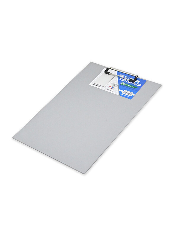 FIS Polypropylene Foolscap Clip Board, Grey