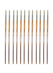 Artmate Round 8 Size Artist Brushes, JIABSx101r-8, 12 Pieces, Brown