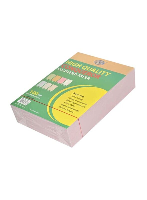 

FIS Conqueror Paper, 500 Sheets, 100 GSM, A4 Size, FSPA100GA4LP, Light Pink