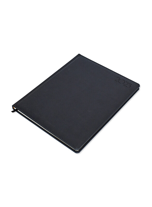 

FIS Executive 2023 1-Week At A Glance Italian PU Padded English/French Diary, 128 Sheets, 70 GSM, A4 Size, FSDI35EP23BK, Black