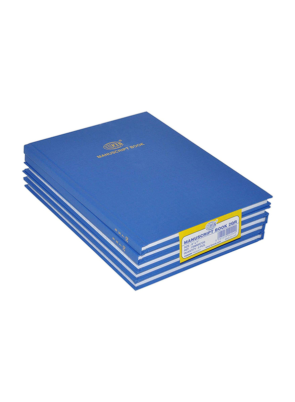 FIS Manuscript Notebook Set, 8mm Single Ruled, 5-Piece, 9 x 7Inch, 96 Sheets, FSMN9X72Q, Blue
