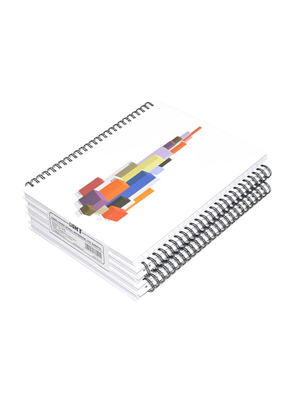 

FIS Light 5-Piece Spiral Hard Cover Notebook, Single Ruled, 100 Sheets, 9 x 7 inch, LINBS971001309, Multicolour