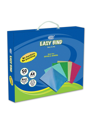 FIS Easy Bind Sets with 8mm Plastic Bars, A4 Size, 50 Pieces, FSBD269, Multicolour