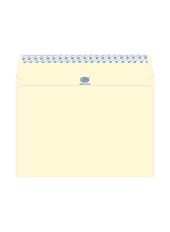 FIS Executive Laid Paper Envelopes Peel & Seal, 12 x 9 Inch, 50 Pieces, Camelle Off White