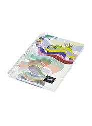 Light 5-Piece Spiral Hard Cover Notebook, Single Ruled, 100 Sheets, A5 Size, LINBSA51702, Multicolour