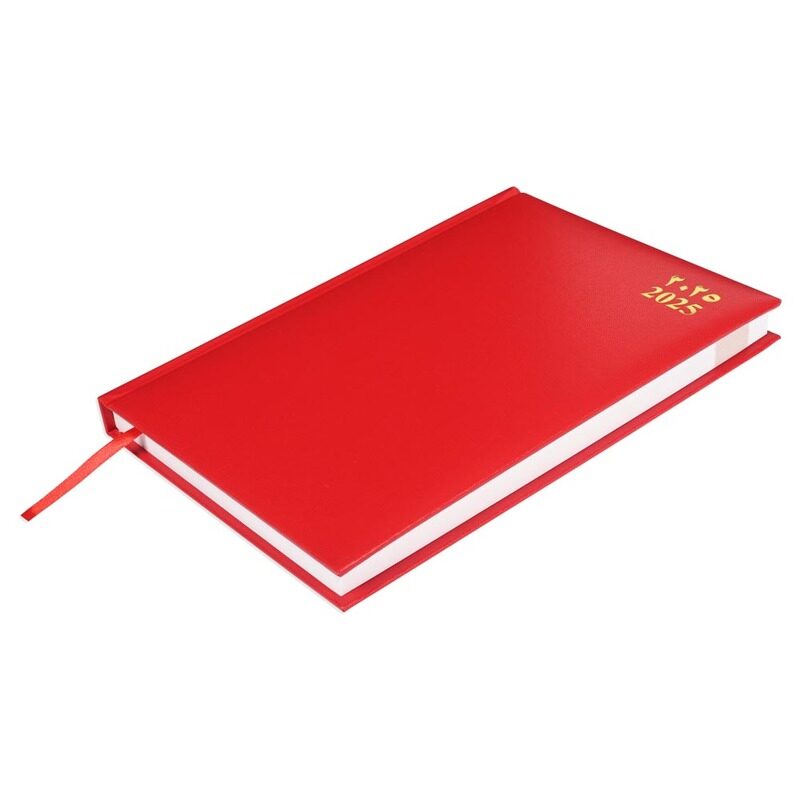 

FIS 2025 Agenda Diary, Vinyl Materials, 1 Side Padded Cover, 1 Day a Page, Size 170x240mm, English/Arabic, 60gsm White Paper, Red Color-FSDI75AEVN25RE