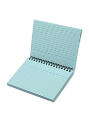 FIS Ruled Double Loop Spiral Binding Record Card, 6 x 4 Inch, 50 Sheets, 180 Gsm, FSIC64-180SPBL, Blue