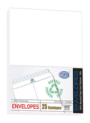 FIS Peel & Seal Recycled Envelope, 100GSM, 12 x 10inch, 25 Pieces, FSWE1034PRC25, White