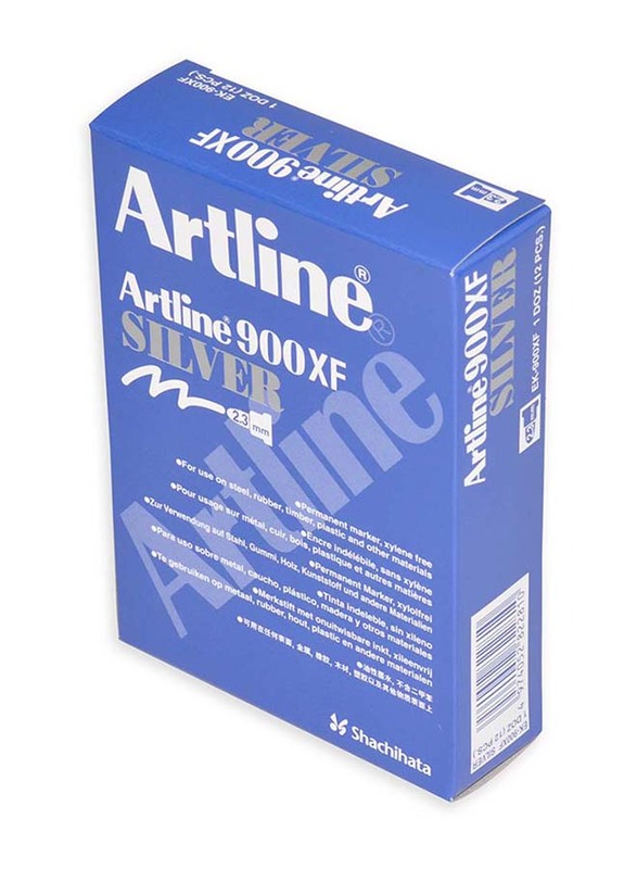 Artline 12-Piece Marker Set, ARMK900XFS, Medium, Silver