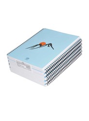 FIS Spiral Soft Cover Single Line Notebook Set, 10 x 8 inch, 10 Piece x 100 Sheets, FSNB1081902S, Light Blue