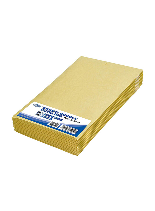 

FIS Peel & Seel Bubble Envelopes, 100 x 165mm, 12 Pieces, Brown