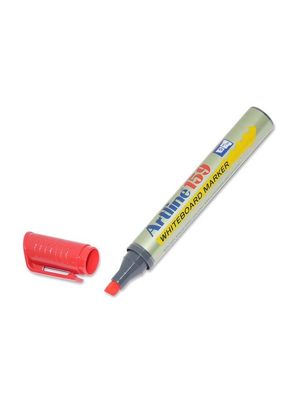 آرتلاين مجموعة أقلام السبورة البيضاء مكونة من 12 قطعة من 159 ، نقار على شكل إزميل ، 2.0-5.0 ملم أحمر