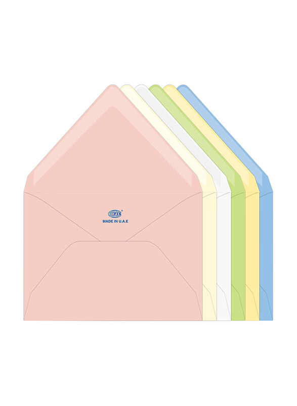 

FIS Executive Laid Paper Envelopes Glued, 5.35 x 8 inch, 25 Pieces, Assorted