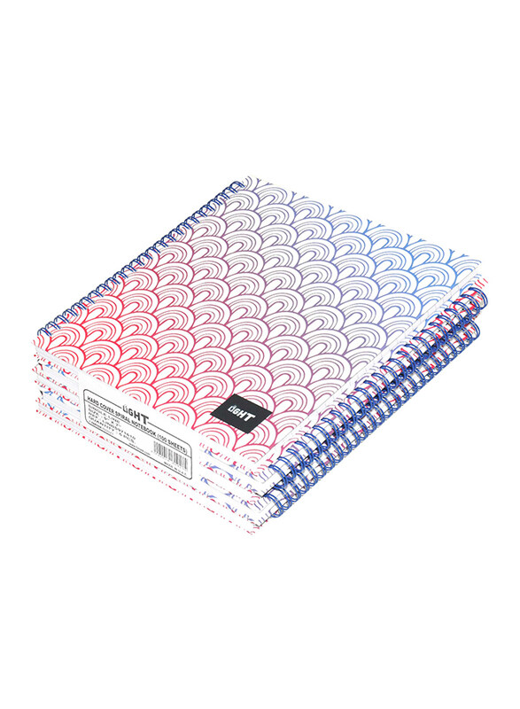 

FIS Light 5-Piece Spiral Hard Cover Notebook, Single Line, 100 Sheets, LINBS971610, Multicolour