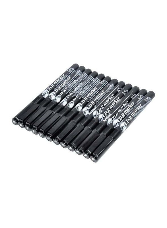 Artline 12-Piece CD-R Marker Set, 0.5mm, ARMKAM883BK, Black