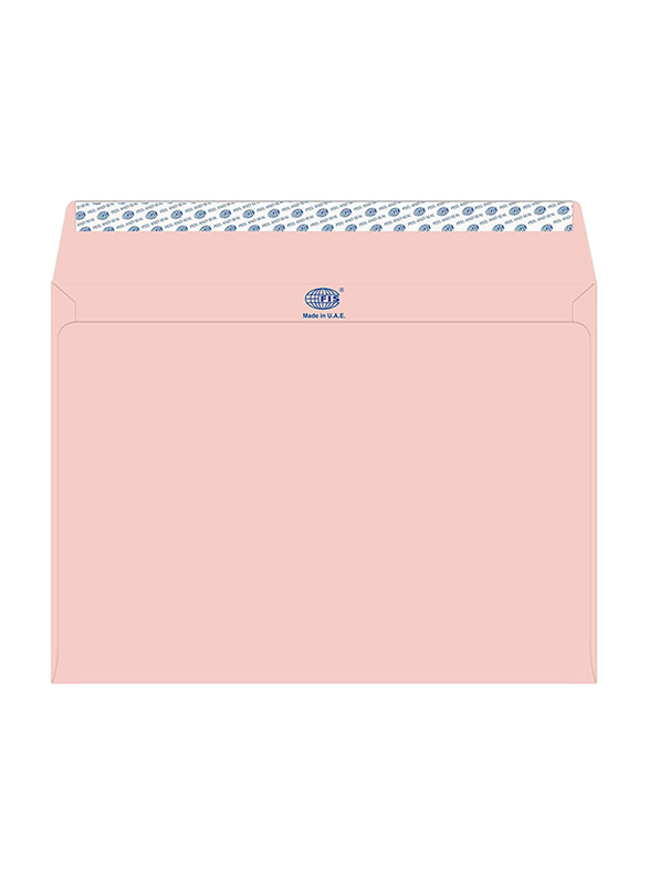 FIS Executive Laid Paper Envelopes Peel & Seal, 12 x 9 Inch, 50 Pieces, Pink