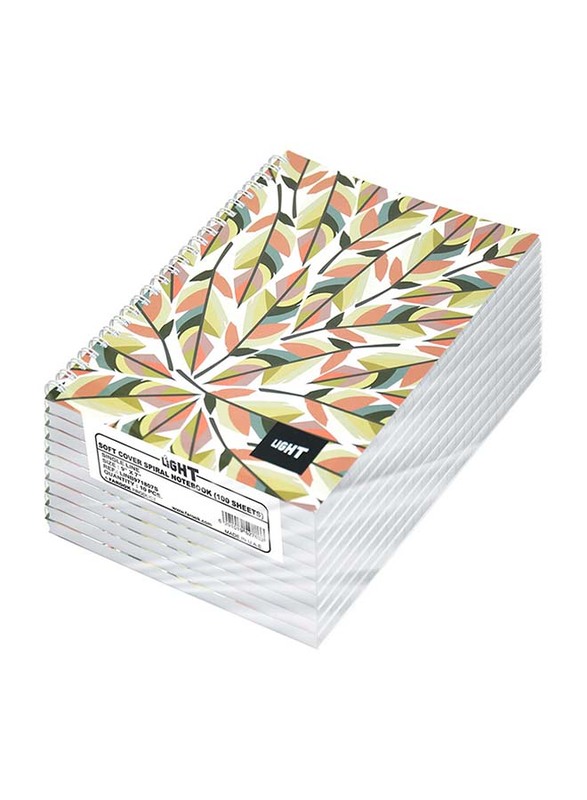 لايت دفتر ملاحظات بغطاء ناعم حلزوني مكون من 10 قطع ، سطر واحد ، 9 × 7 بوصة ، 100 ورقة ، LINB971807S ، متعدد الألوان