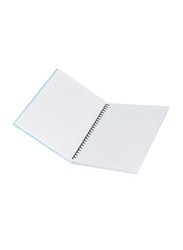 FIS Spiral Hard Cover Single Line Notebook Set, 5 x 100 Sheets, 9 x 7 inch, FSNBS971902, Light Blue/Black/Orange