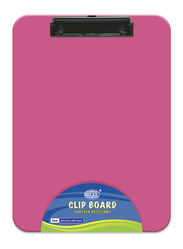 FIS Clip Board, A4 Size, FSCB301PI, Pink