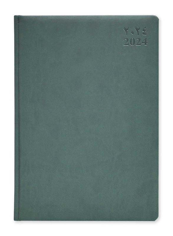 FIS 2024 Arabic/English Diary, 384 Sheets, 70 GSM, A4 Size, FSDI45AE24GR, Green